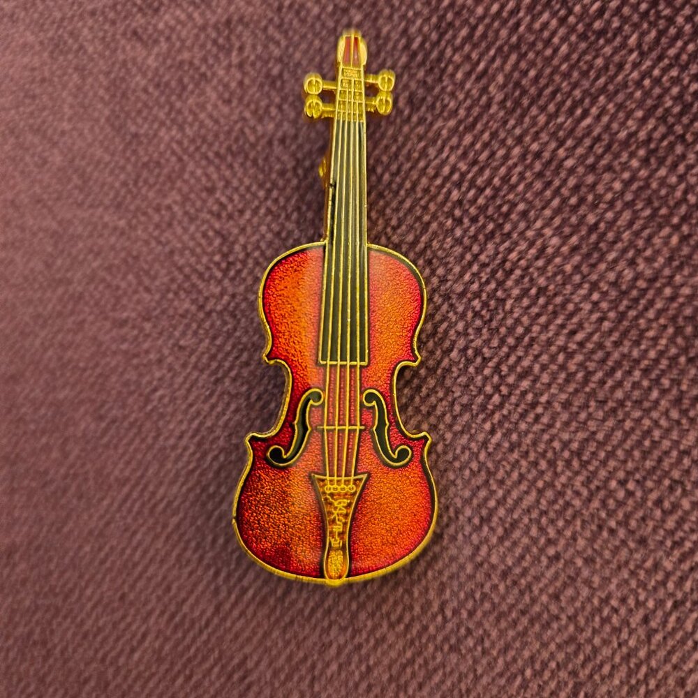 Vintage Wien Enamel Cello Pin